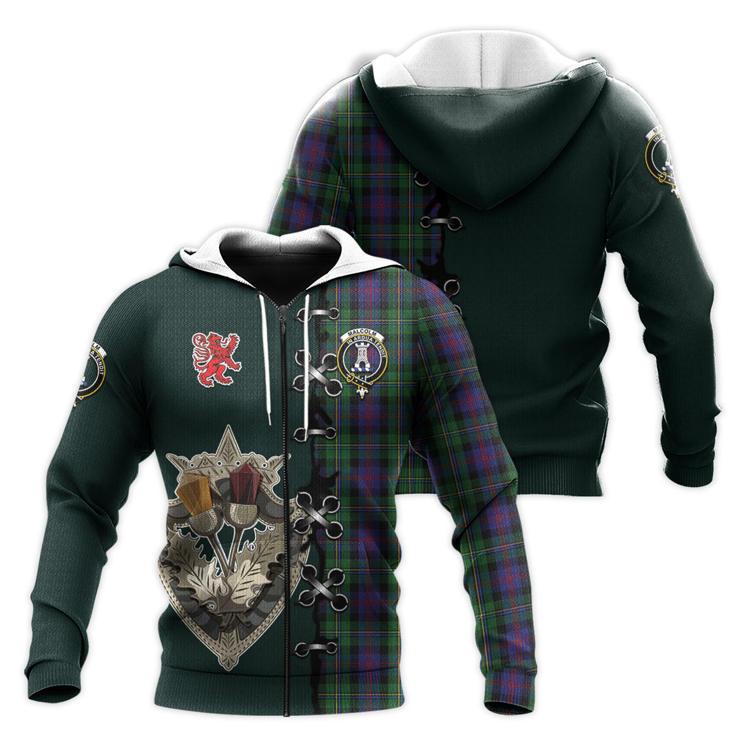 MacCallum Tartan Hoodie - Lion Rampant And Celtic Thistle Style