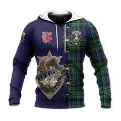 MacCallum Modern Tartan Hoodie - Lion Rampant And Celtic Thistle Style