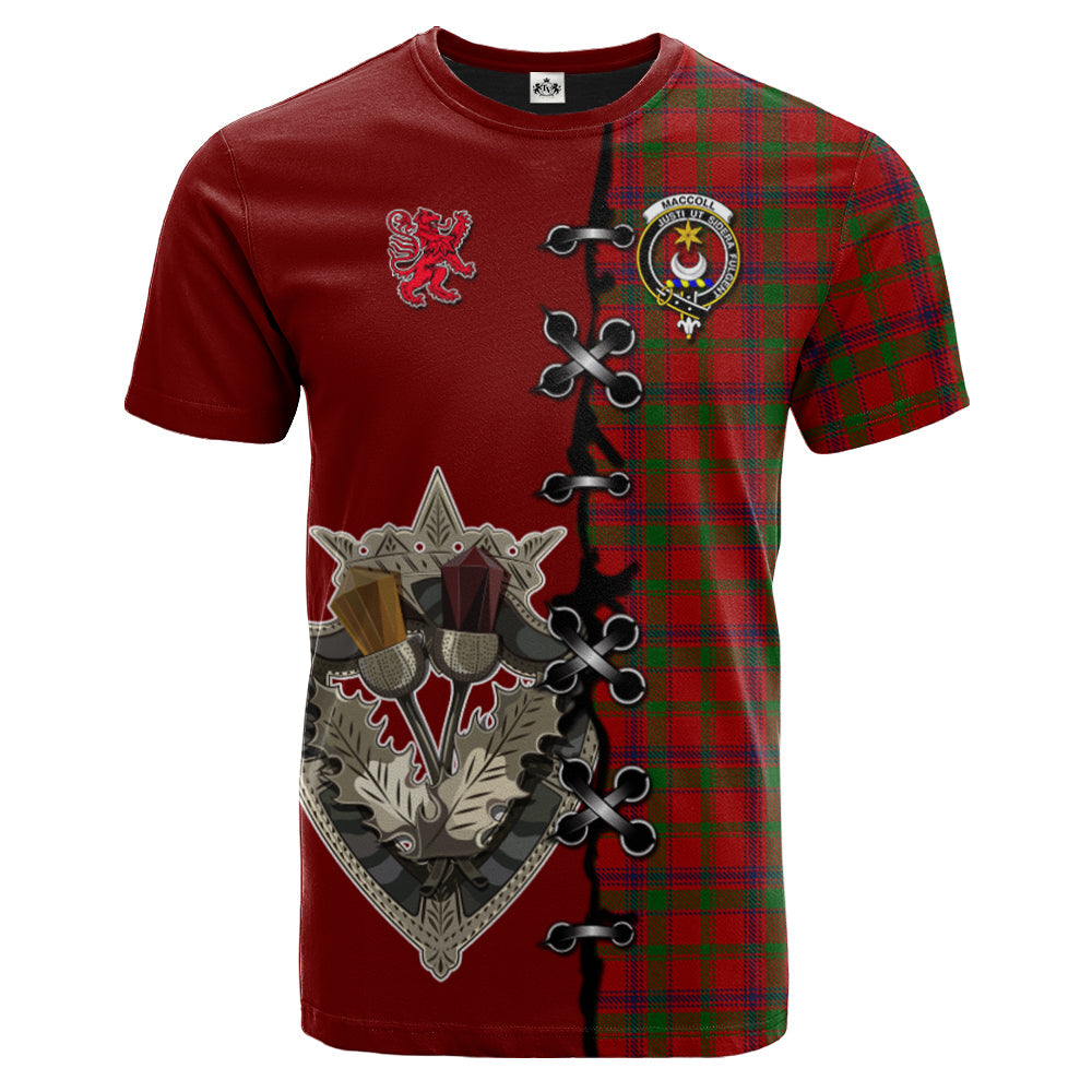 MacColl Tartan T-shirt - Lion Rampant And Celtic Thistle Style