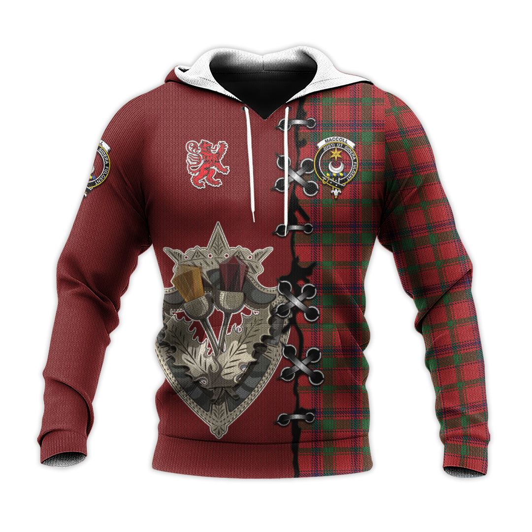 MacColl Tartan Hoodie - Lion Rampant And Celtic Thistle Style