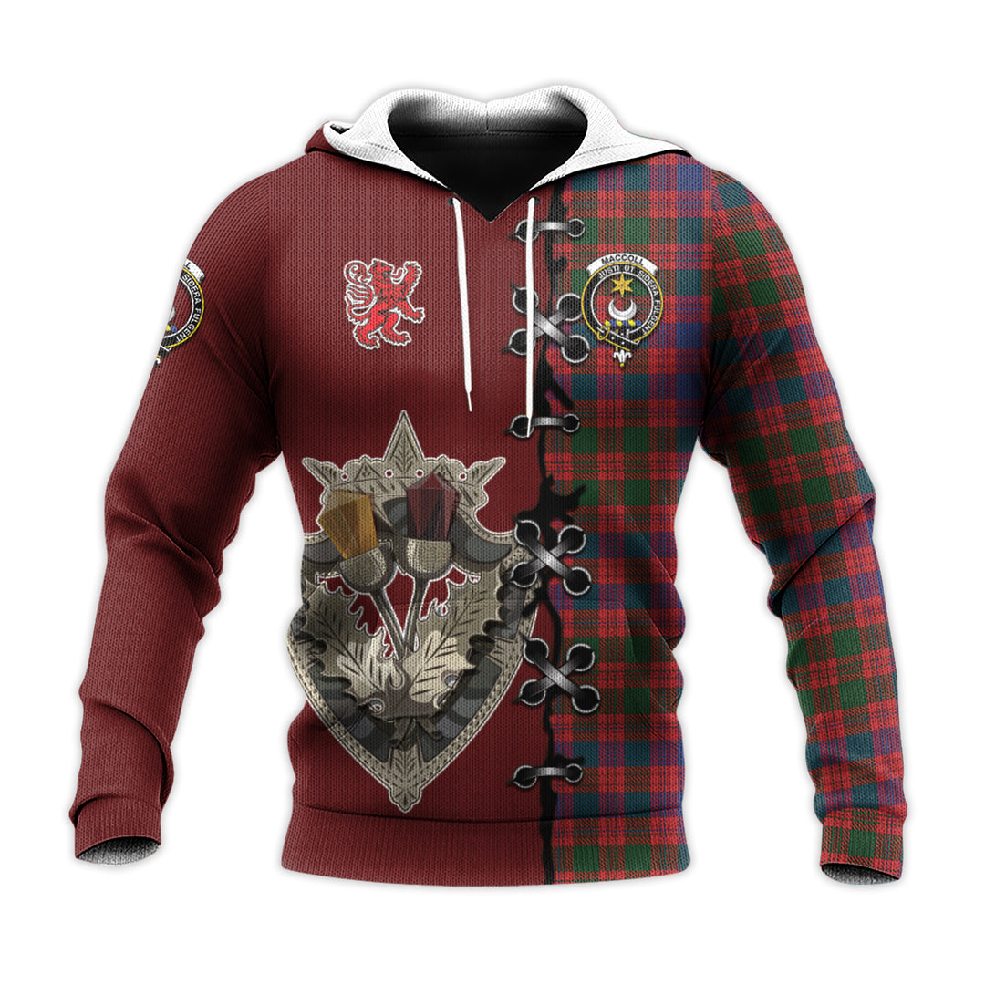 MacColl Ancient Tartan Hoodie - Lion Rampant And Celtic Thistle Style