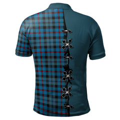 MacCorquodale Tartan Polo Shirt - Lion Rampant And Celtic Thistle Style