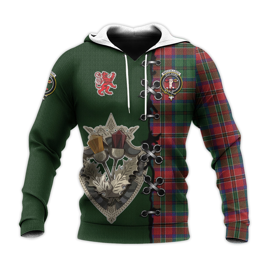 MacCulloch Tartan Hoodie - Lion Rampant And Celtic Thistle Style