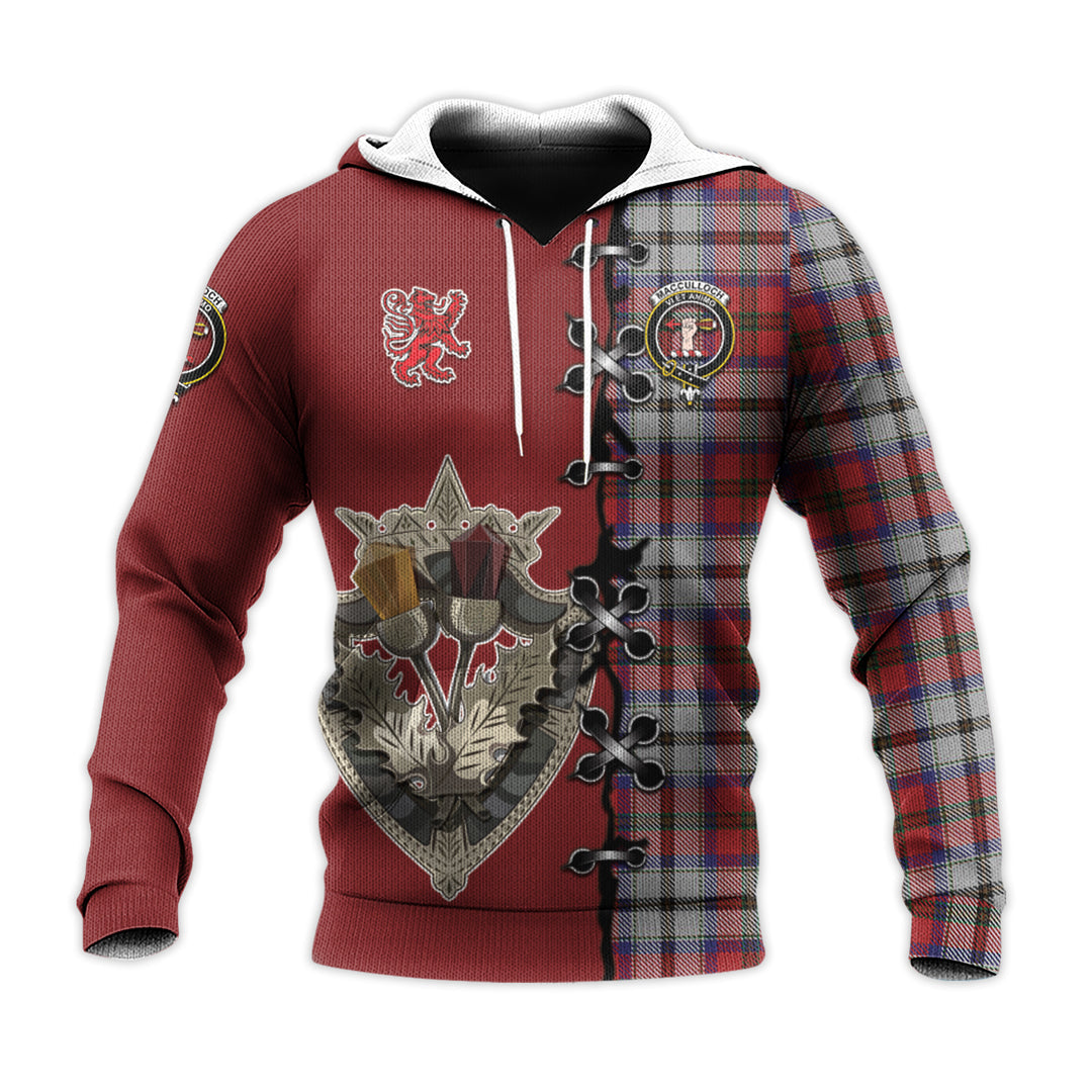 MacCulloch Dress Tartan Hoodie - Lion Rampant And Celtic Thistle Style