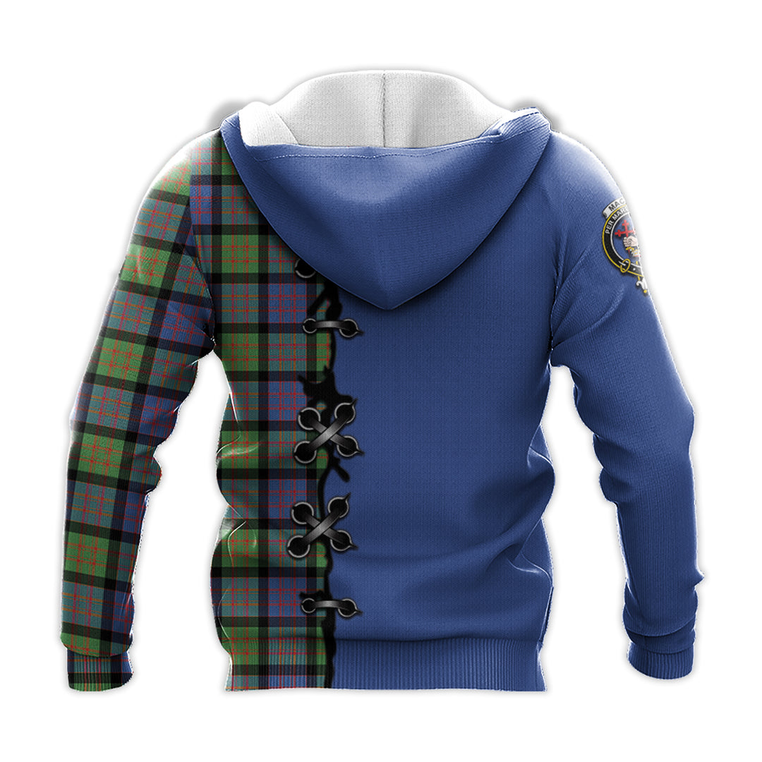 MacDonald Ancient Tartan Hoodie - Lion Rampant And Celtic Thistle Style