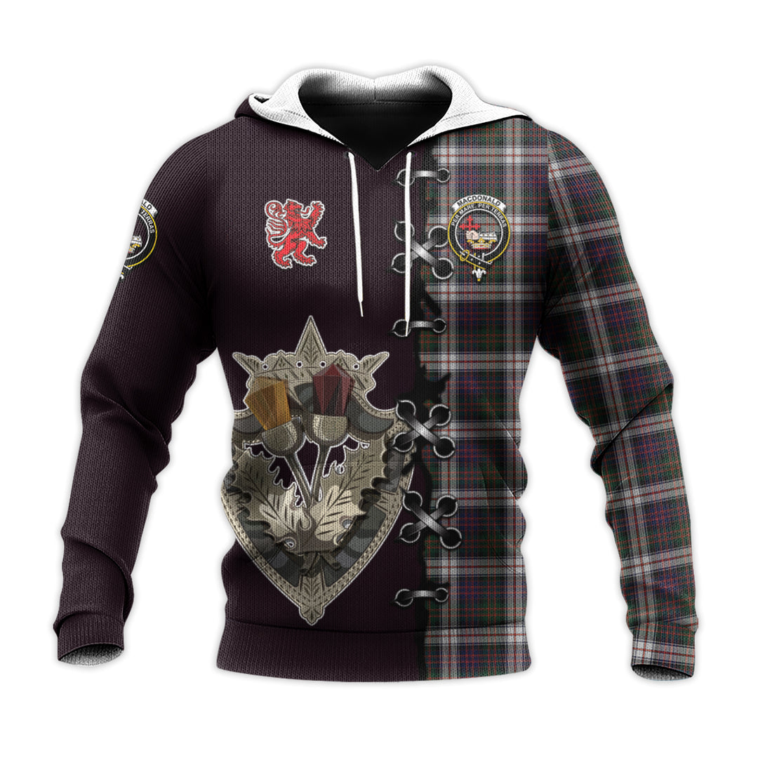 MacDonald Dress Tartan Hoodie - Lion Rampant And Celtic Thistle Style