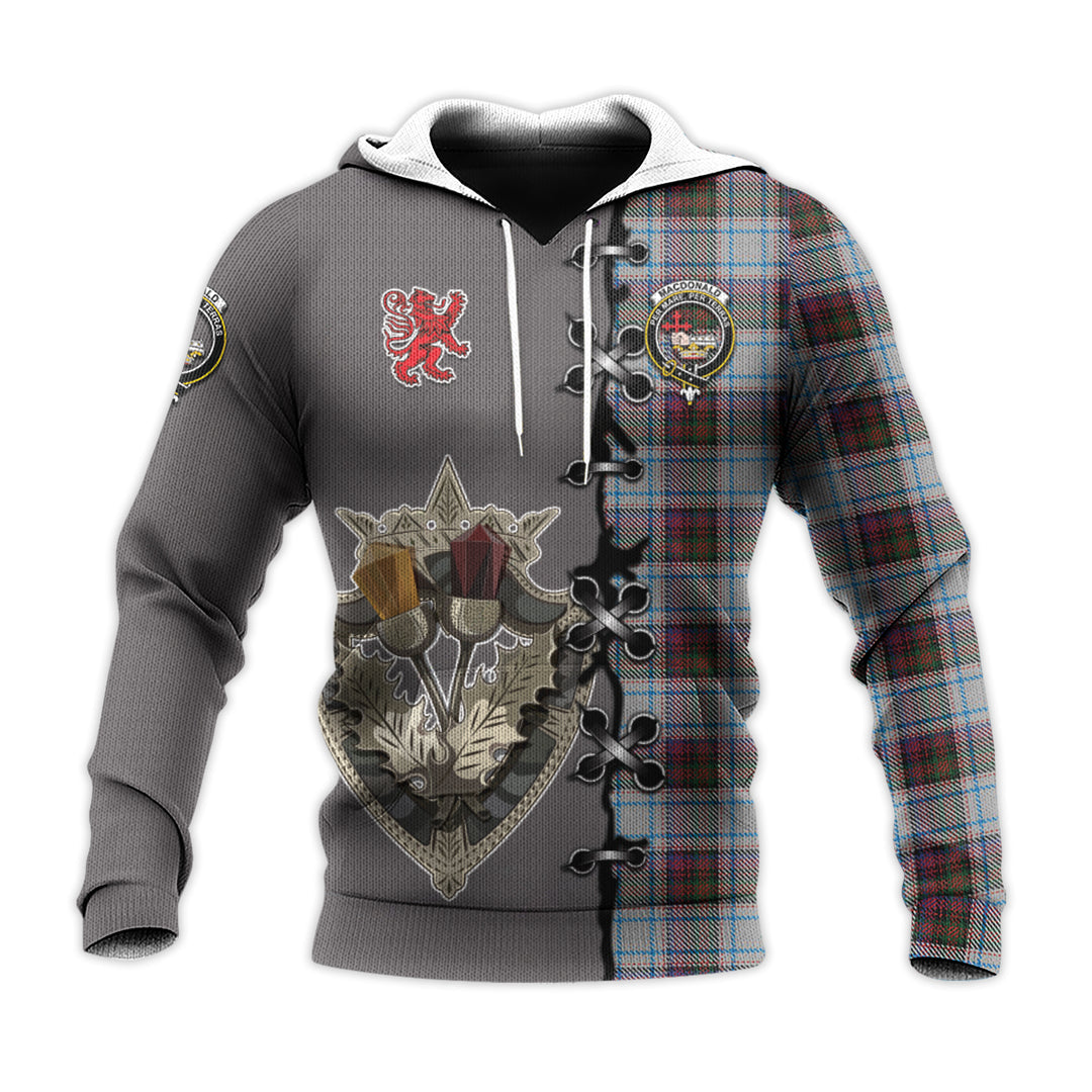 MacDonald Dress Ancient Tartan Hoodie - Lion Rampant And Celtic Thistle Style