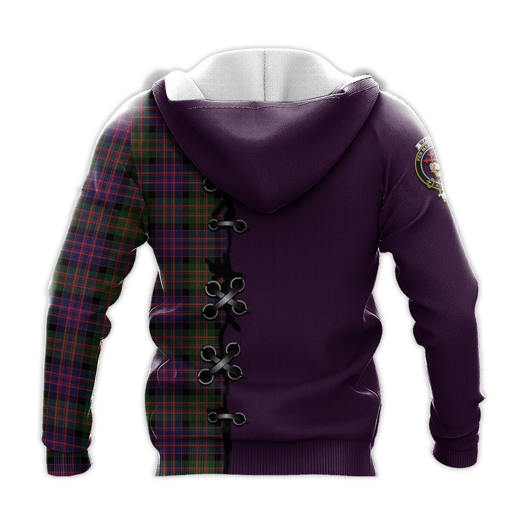 MacDonald Modern Tartan Hoodie - Lion Rampant And Celtic Thistle Style