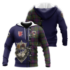 MacDonald of Clanranald Modern Tartan Hoodie - Lion Rampant And Celtic Thistle Style