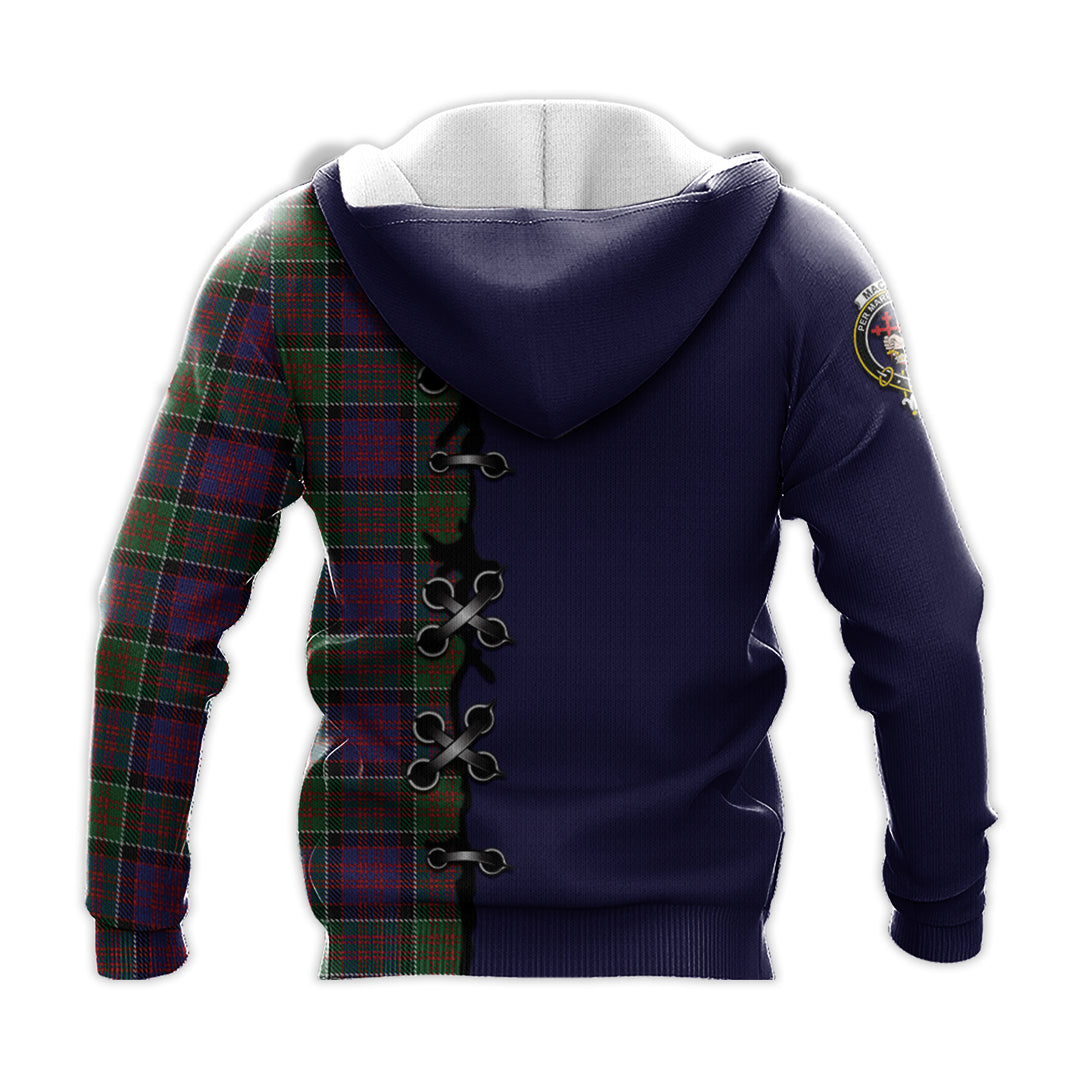 MacDonald of Clanranald Modern Tartan Hoodie - Lion Rampant And Celtic Thistle Style