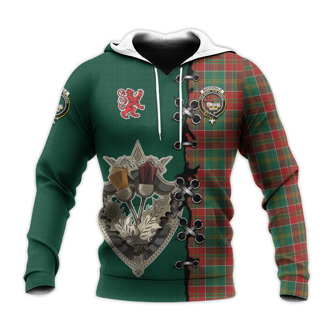 MacDonald of Kingsburgh Tartan Hoodie - Lion Rampant And Celtic Thistle Style