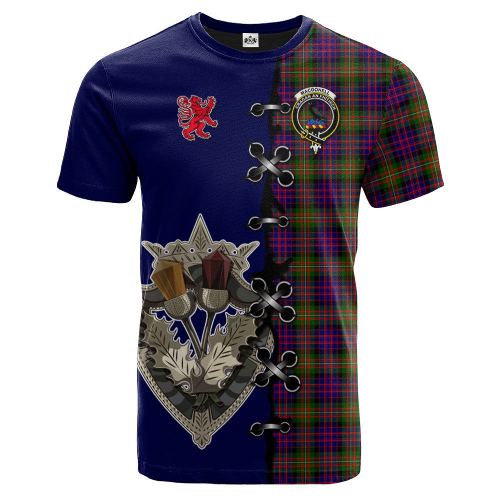 MacDonnell of Glengarry Modern Tartan T-shirt - Lion Rampant And Celtic Thistle Style