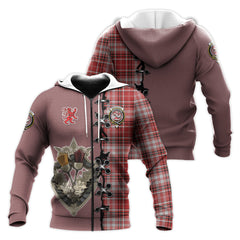 MacDougal Dress Tartan Hoodie - Lion Rampant And Celtic Thistle Style