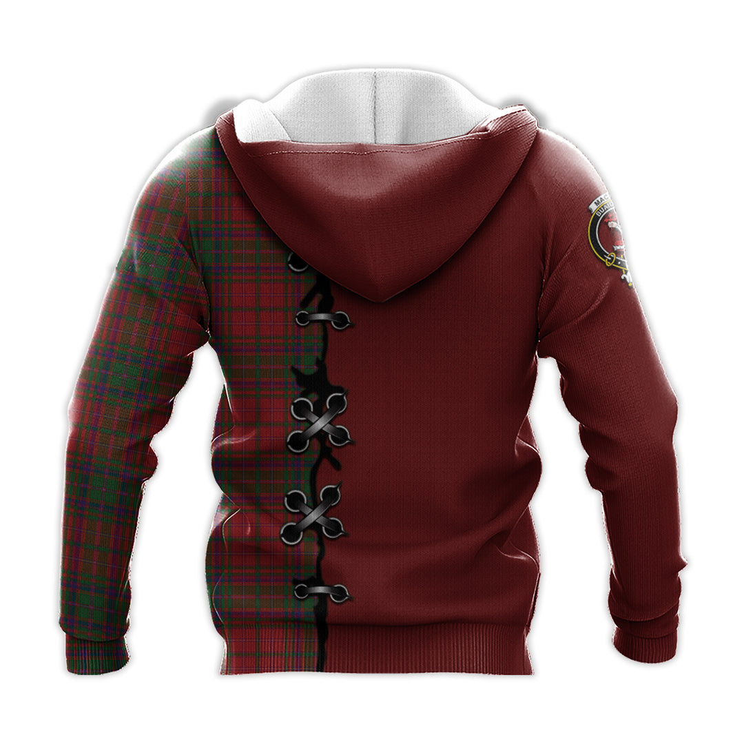 MacDougall Tartan Hoodie - Lion Rampant And Celtic Thistle Style