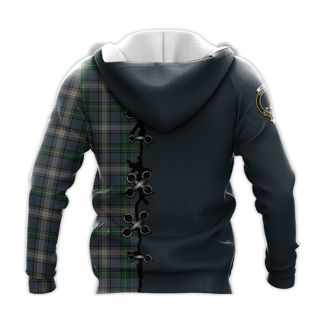 MacDowall Tartan Hoodie - Lion Rampant And Celtic Thistle Style