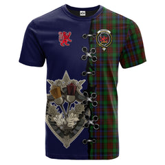 MacDuff Hunting Tartan T-shirt - Lion Rampant And Celtic Thistle Style