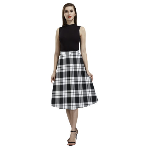 MacFarlane Black & White Tartan Aoede Crepe Skirt