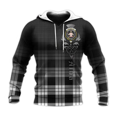 MacFarlane Black White Tartan Hoodie - Alba Celtic Style