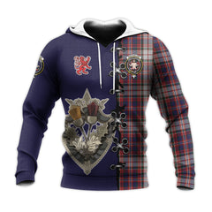 MacFarlane Dress Tartan Hoodie - Lion Rampant And Celtic Thistle Style