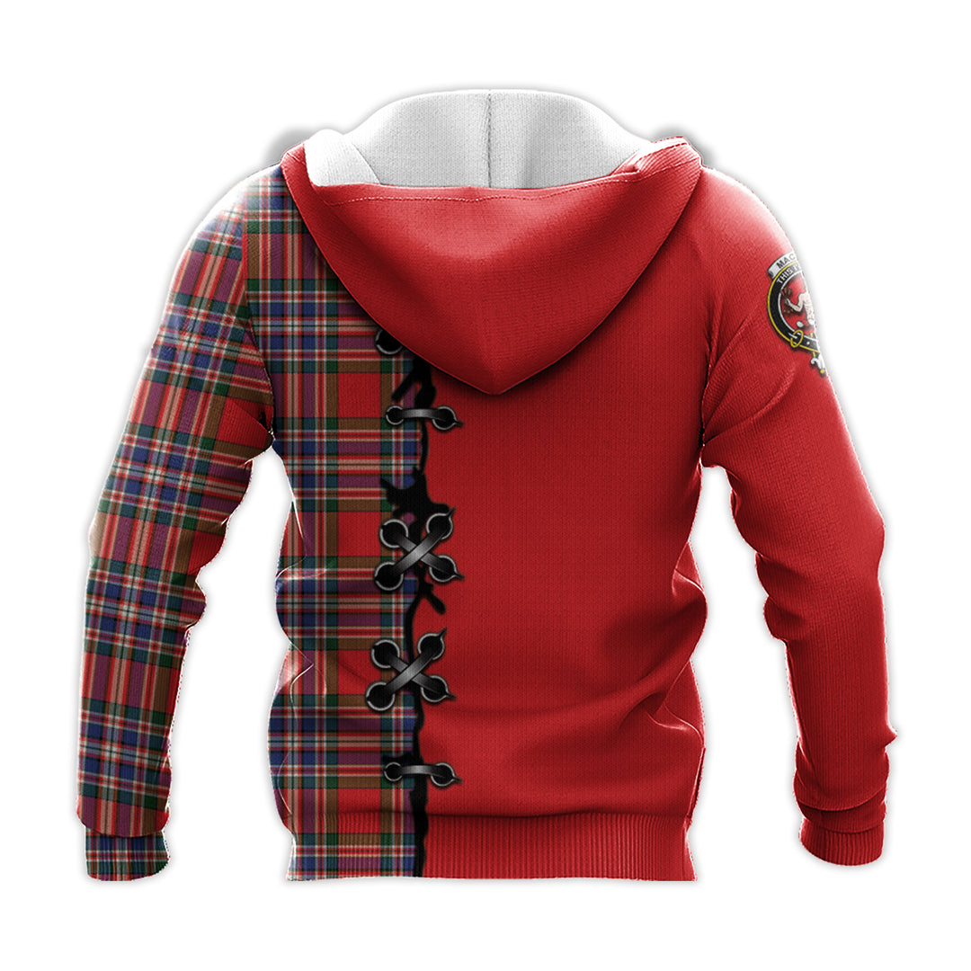 MacFarlane Modern Tartan Hoodie - Lion Rampant And Celtic Thistle Style