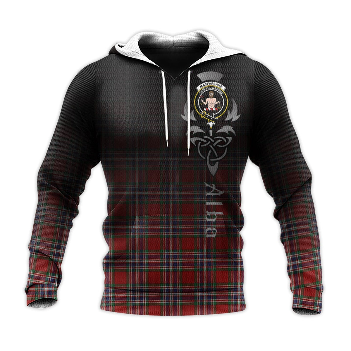 MacFarlane Red Tartan Hoodie - Alba Celtic Style