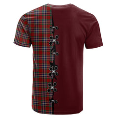 MacFarlane Red Tartan T-shirt - Lion Rampant And Celtic Thistle Style