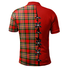 MacGill Modern Tartan Polo Shirt - Lion Rampant And Celtic Thistle Style