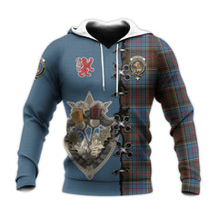 MacGregor Hastie Tartan Hoodie - Lion Rampant And Celtic Thistle Style