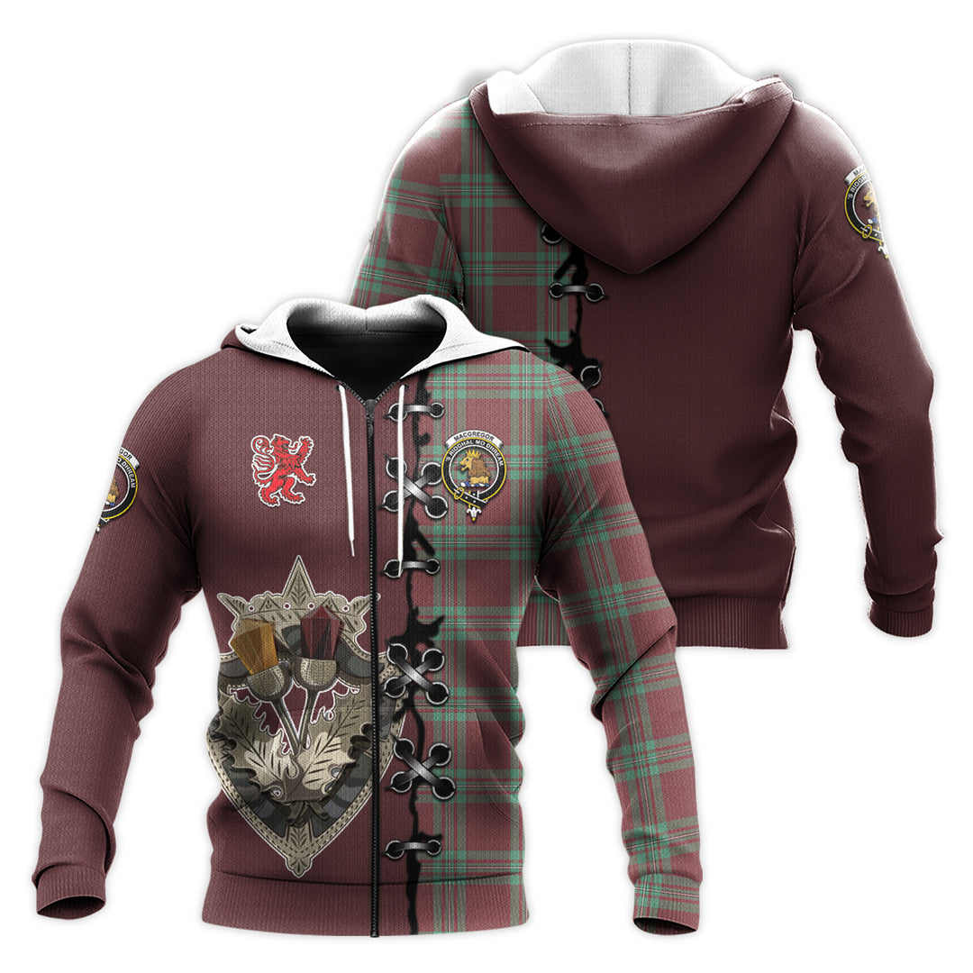 MacGregor Hunting Ancient Tartan Hoodie - Lion Rampant And Celtic Thistle Style