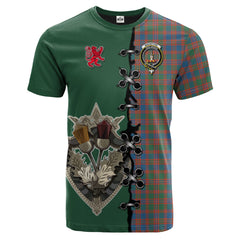 MacIntyre Ancient Tartan T-shirt - Lion Rampant And Celtic Thistle Style