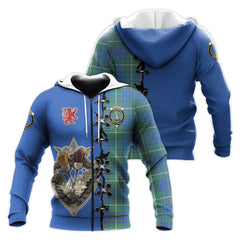 MacIntyre Hunting Ancient Tartan Hoodie - Lion Rampant And Celtic Thistle Style