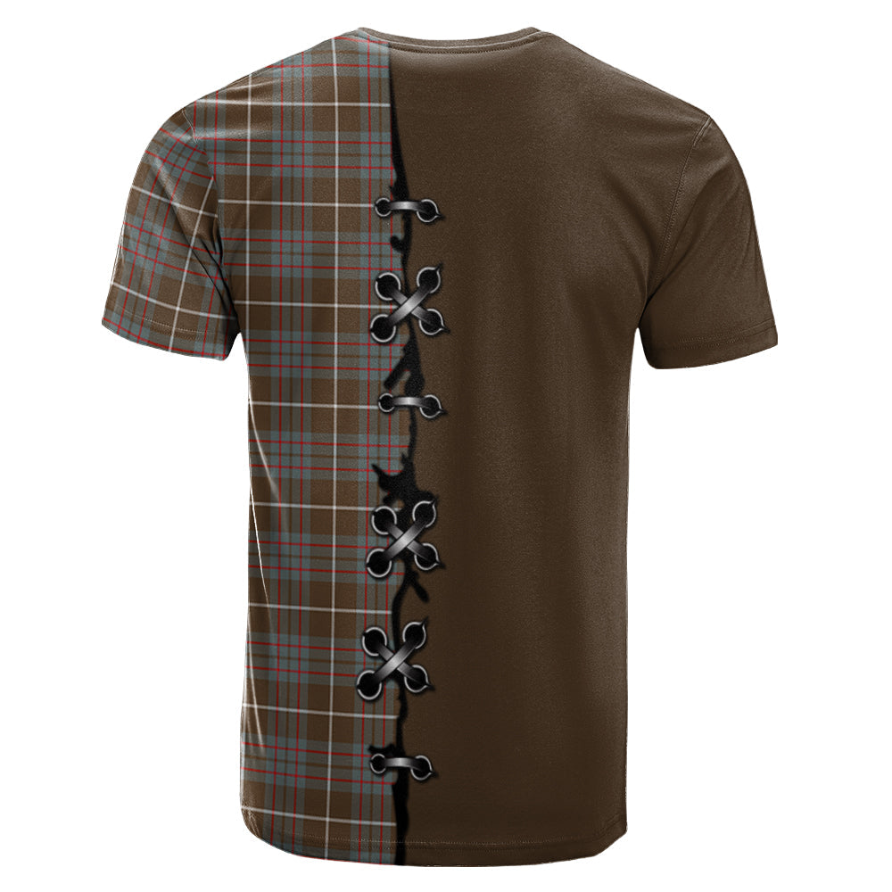 MacIntyre Hunting Weathered Tartan T-shirt - Lion Rampant And Celtic Thistle Style