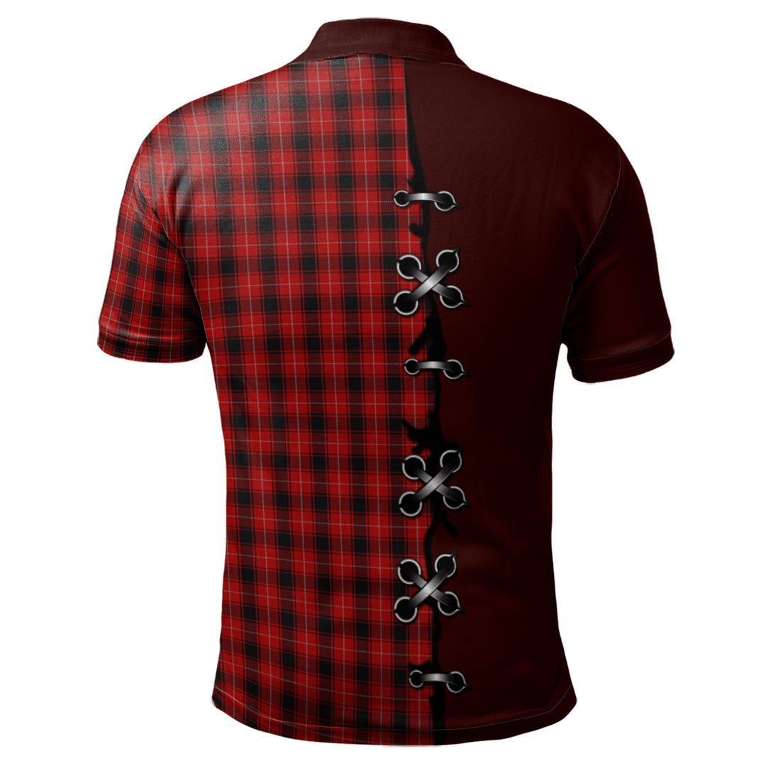 MacIver Tartan Polo Shirt - Lion Rampant And Celtic Thistle Style