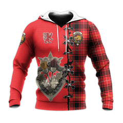 MacIver Modern Tartan Hoodie - Lion Rampant And Celtic Thistle Style