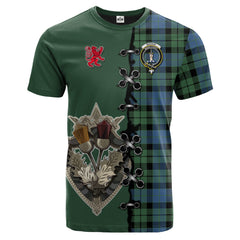 MacKay Ancient Tartan T-shirt - Lion Rampant And Celtic Thistle Style