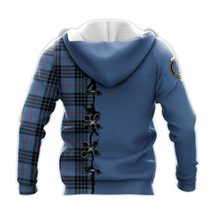 MacKay Blue Tartan Hoodie - Lion Rampant And Celtic Thistle Style