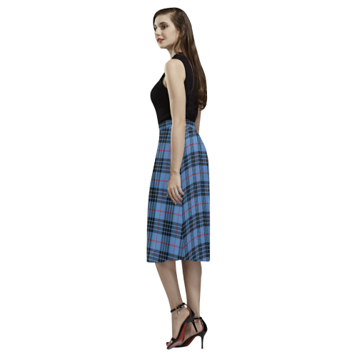 MacKay Blue Tartan Aoede Crepe Skirt