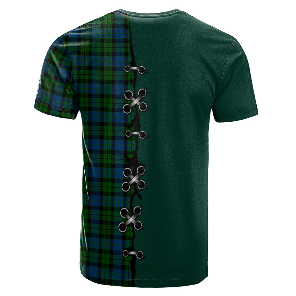 MacKay Modern Tartan T-shirt - Lion Rampant And Celtic Thistle Style