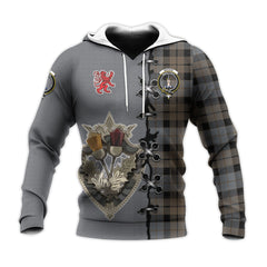 MacKay Weathered Tartan Hoodie - Lion Rampant And Celtic Thistle Style