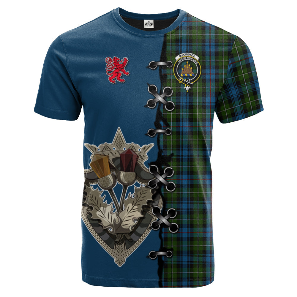 Mackenzie Tartan T-shirt - Lion Rampant And Celtic Thistle Style