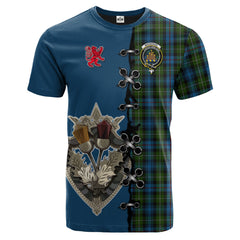 Mackenzie Tartan T-shirt - Lion Rampant And Celtic Thistle Style