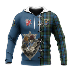 Mackenzie Tartan Hoodie - Lion Rampant And Celtic Thistle Style