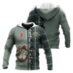 MacKenzie Dress Tartan Hoodie - Lion Rampant And Celtic Thistle Style