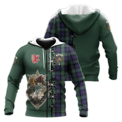 MacKenzie Hunting Green Tartan Hoodie - Lion Rampant And Celtic Thistle Style