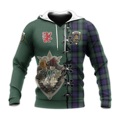 MacKenzie Hunting Green Tartan Hoodie - Lion Rampant And Celtic Thistle Style