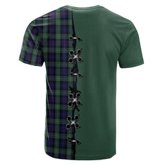 MacKenzie Hunting Green Tartan T-shirt - Lion Rampant And Celtic Thistle Style