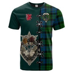 MacKie Tartan T-shirt - Lion Rampant And Celtic Thistle Style