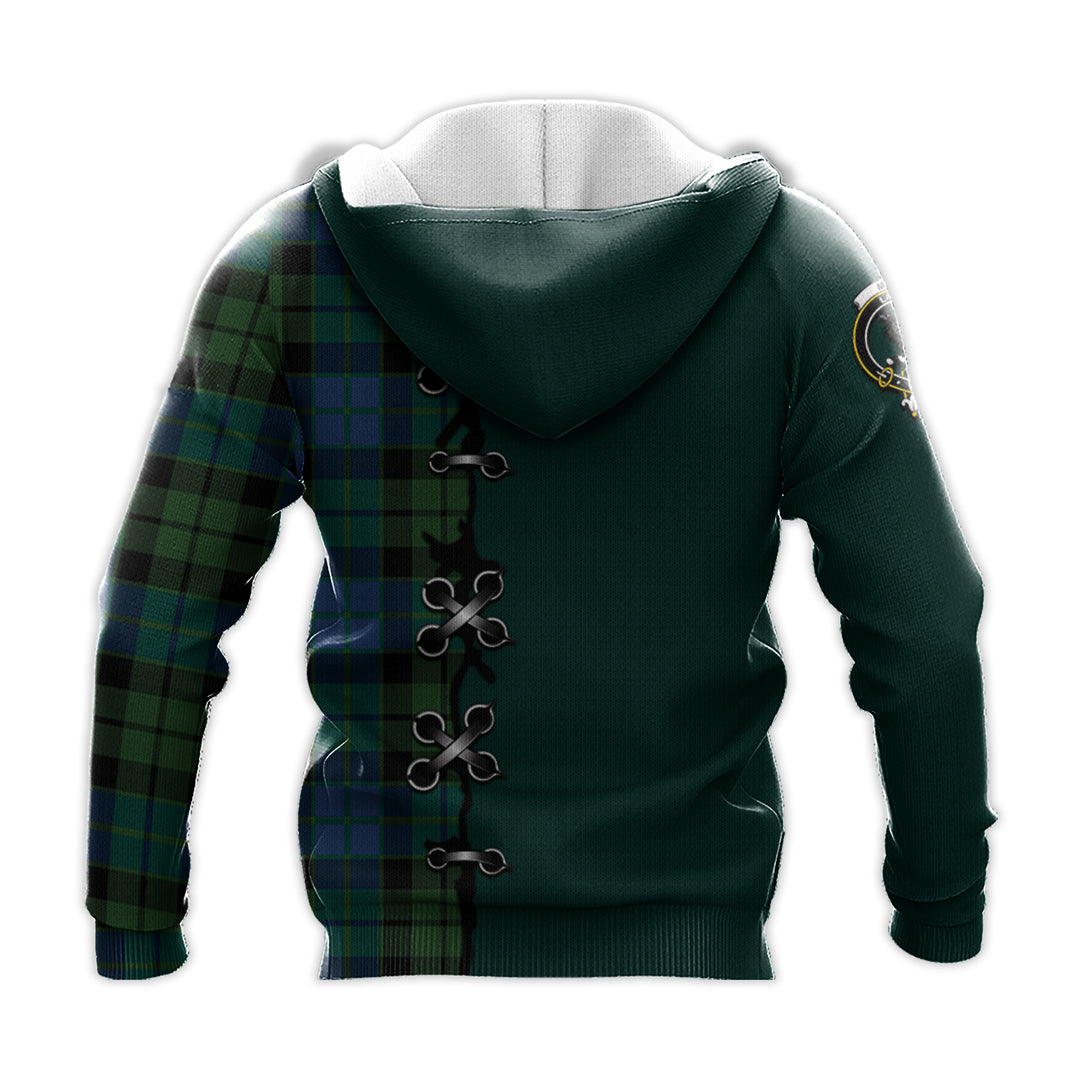 MacKie Tartan Hoodie - Lion Rampant And Celtic Thistle Style