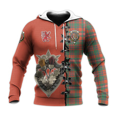 MacKinnon Ancient Tartan Hoodie - Lion Rampant And Celtic Thistle Style