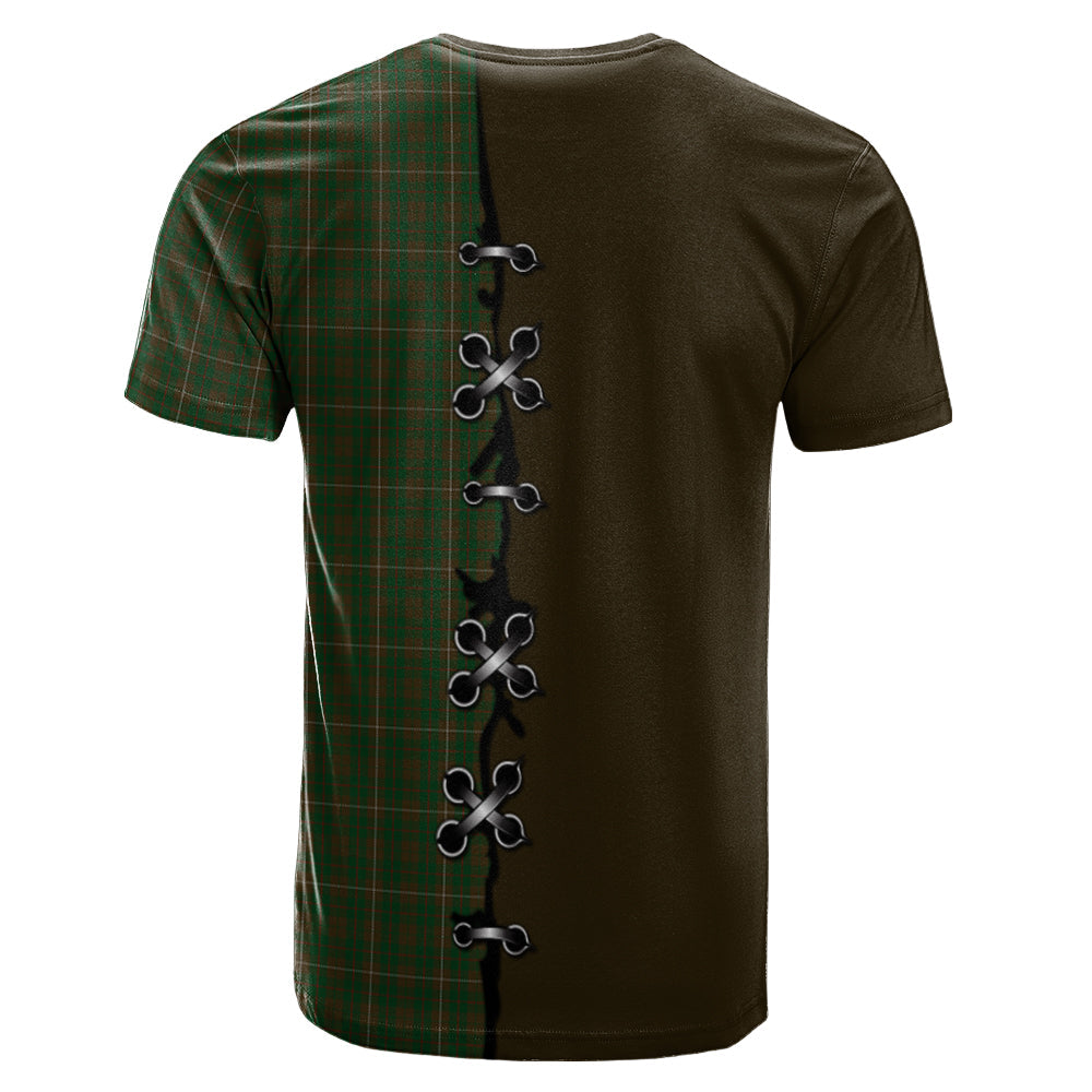 MacKinnon Hunting Tartan T-shirt - Lion Rampant And Celtic Thistle Style